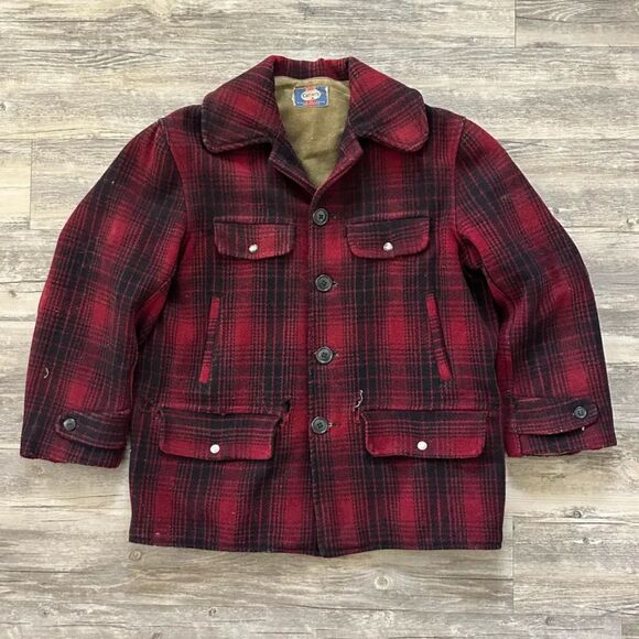 Vintage 1930S / 1940S H.W. Carter & Sons Wool Plaid Mackinaw Hunting Jacket - Picture 1 of 9